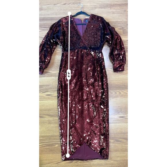 Ted Baker London burgundy Emmalee Sequin Dress size 2 / US  6 - Picture 6 of 15